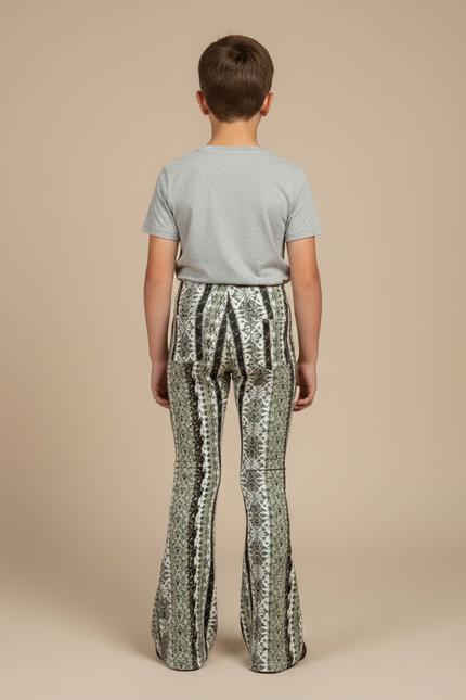 Pantalon Patte D'Éléphant Imprimé Géométrique Élastique Confortable Enfant - Maille - vue 2