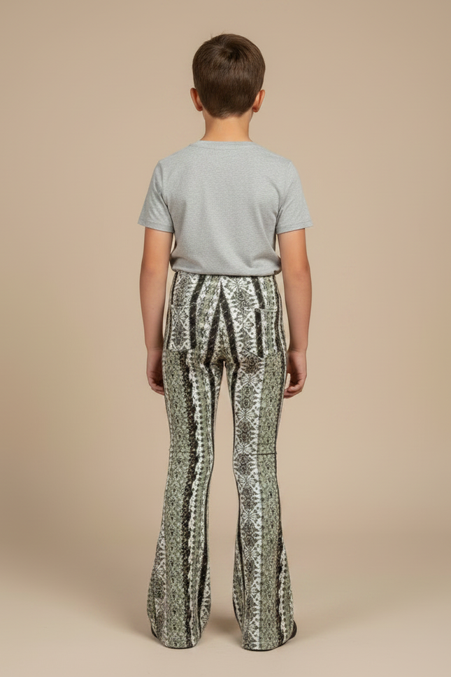 Pantalon Patte D'Éléphant Imprimé Géométrique Élastique Confortable Enfant - Maille - vue 2