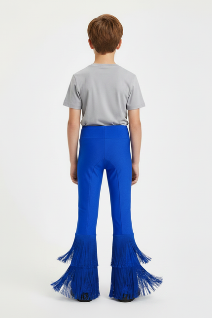 Pantalon Patte D'Éléphant Bleu Franges Danse Enfant - Maille - vue 2