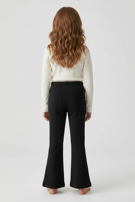 Pantalon Patte D'Éléphant Noir Ajusté Confortable Enfant - Maille - vue 2