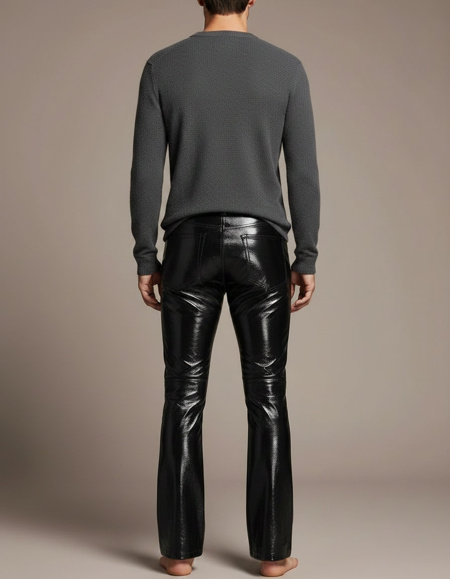 Pantalon Patte D'éléphant Cuir - Noir - vue 2