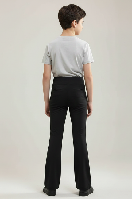 Pantalon Patte D'Éléphant Noir Taille Haute Évasé Enfant - Polyester - vue 2