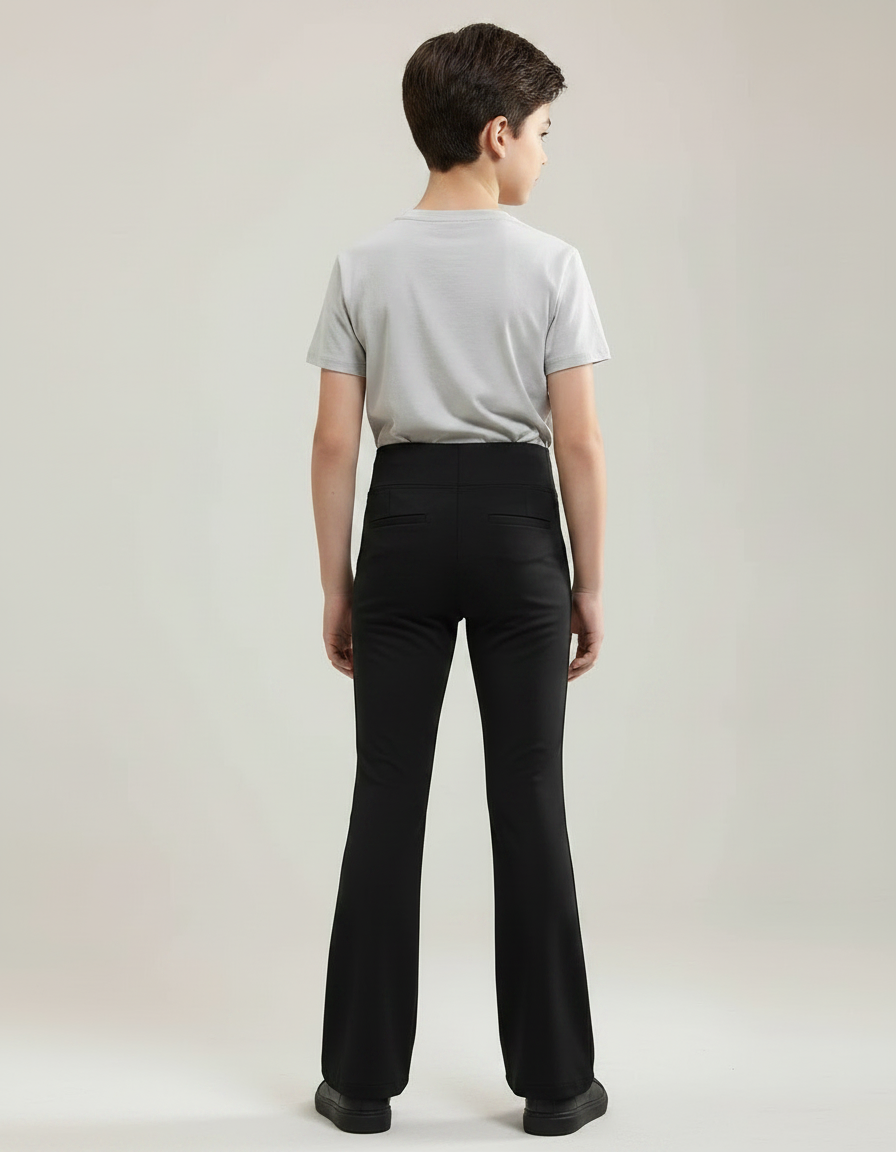 Pantalon Patte D'Éléphant Noir Taille Haute Évasé Enfant - Polyester - vue 2