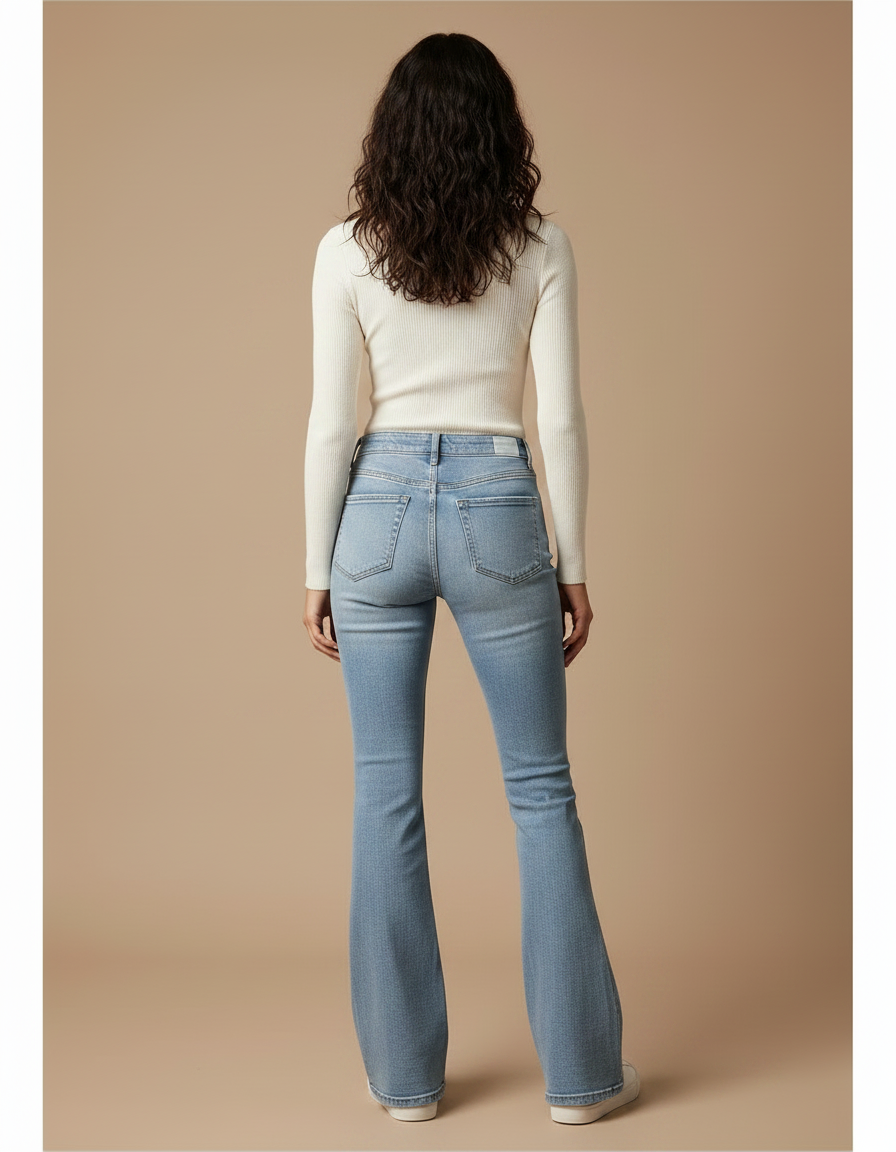 Pantalon Patte D'éléphant Jeans - Bleu - vue 2