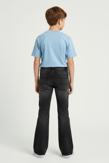 Pantalon Patte D'Éléphant Noir Délavé Ample Enfant Baggy - Jean - vue 2