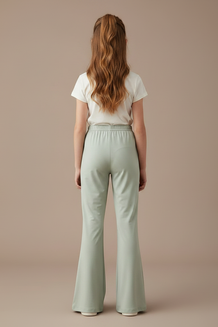 Pantalon Patte D'Éléphant Vert Clair Fluide Ample Fille - Polyester - vue 2
