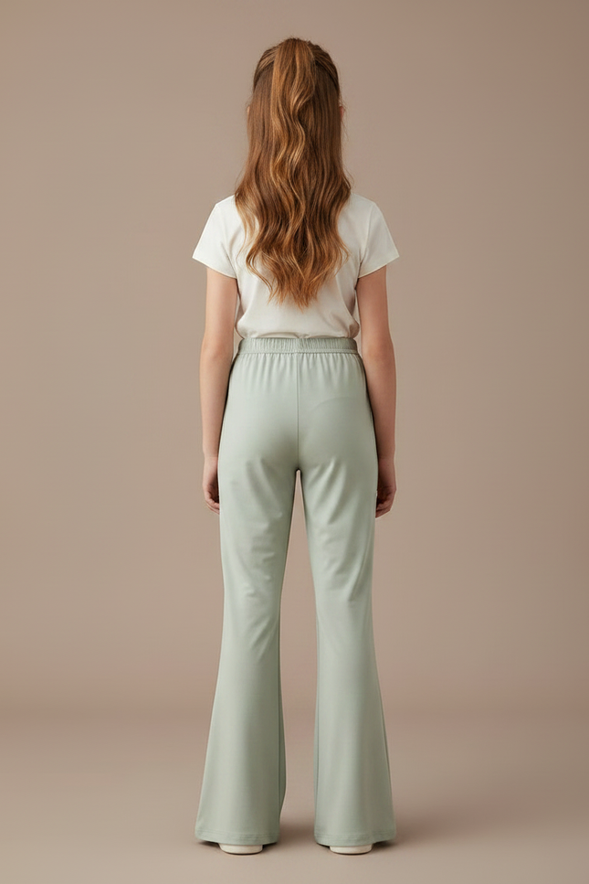 Pantalon Patte D'Éléphant Vert Clair Fluide Ample Fille - Polyester - vue 2