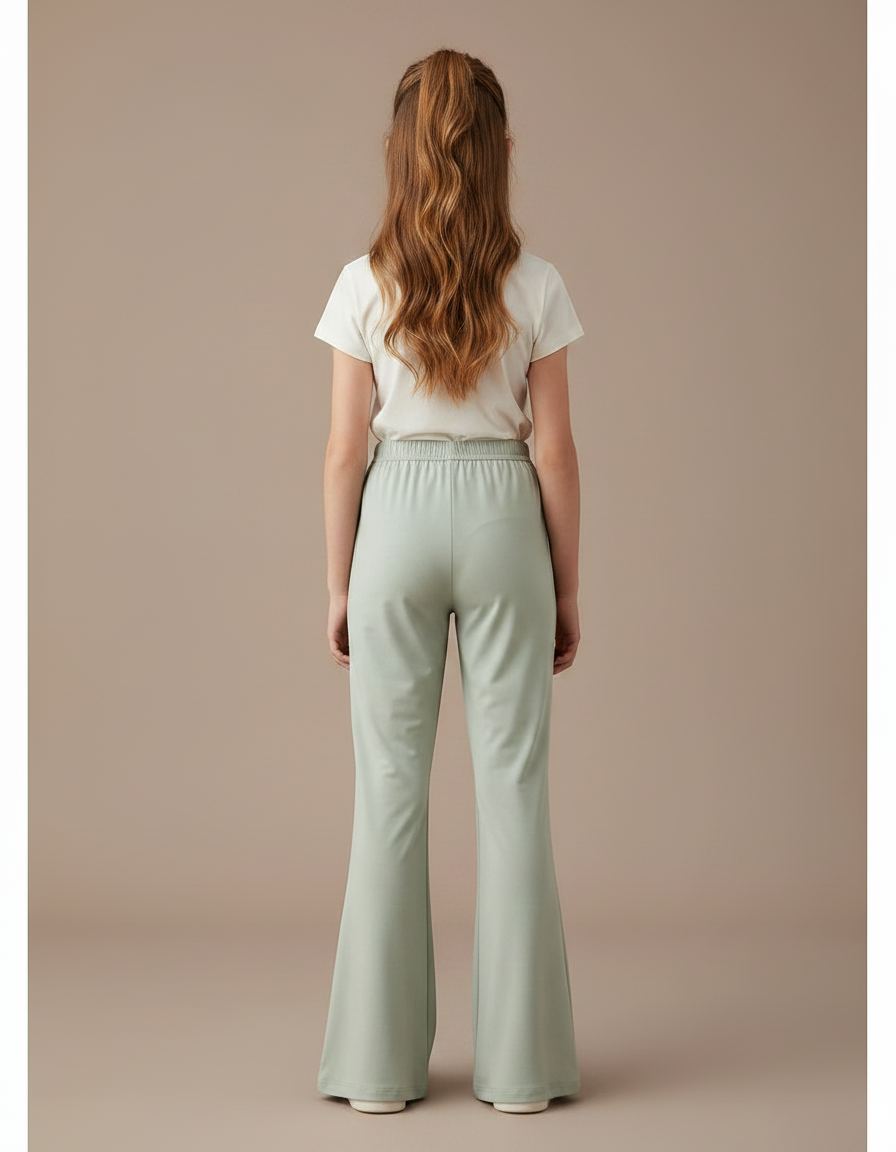 Pantalon Patte D'Éléphant Vert Clair Fluide Ample Fille - Polyester - vue 2