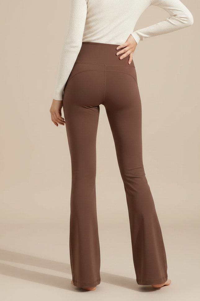 Pantalon Patte D'éléphant Femme Petite - Marron Polyester - vue 2