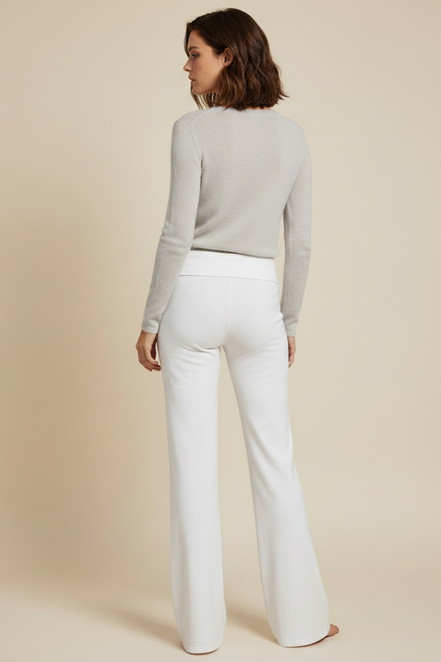 Pantalon Patte D'Éléphant Blanc Cassé Confortable Décontracté Fluide - Molleton - vue 2