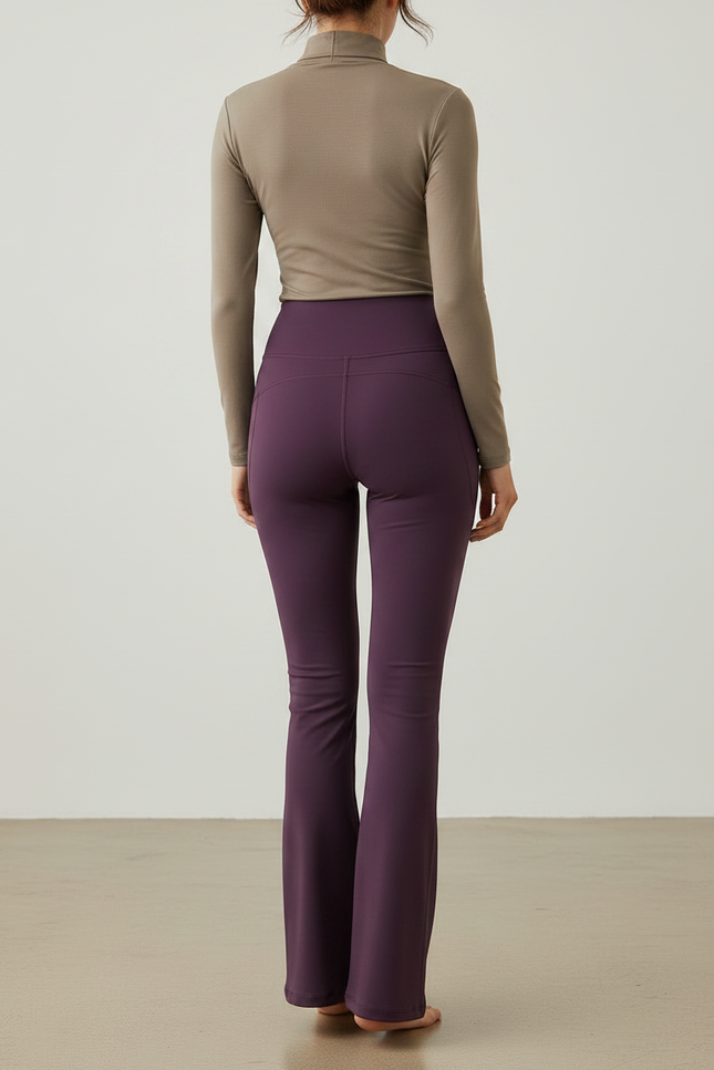 Pantalon Patte D'Éléphant Violet Taille Haute Évasé Stretch Confortable - Polyester - vue 2