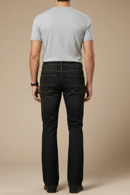 Pantalon Patte D'Éléphant Homme, Jean Noir Classique Décontracté - vue 2