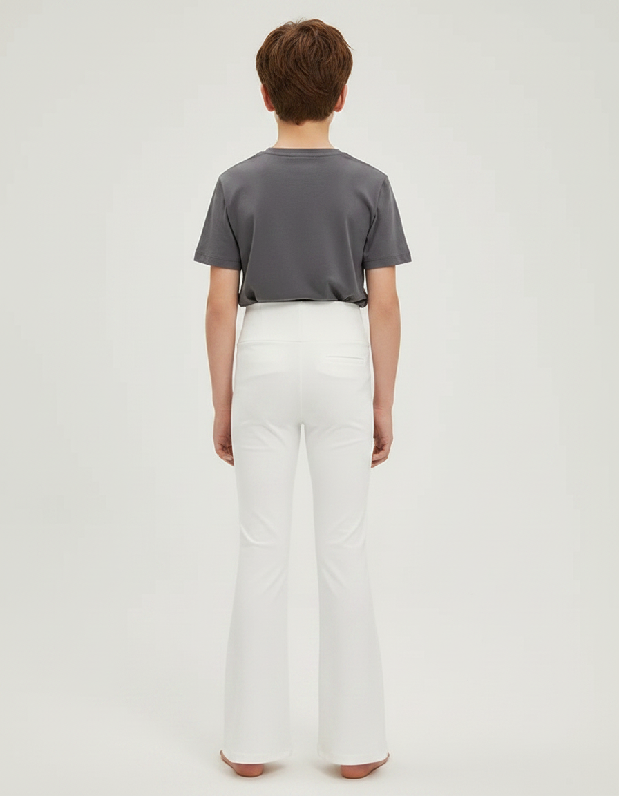 Pantalon Patte D'Éléphant Blanc Élastique Confortable Enfant - Polyester - vue 2