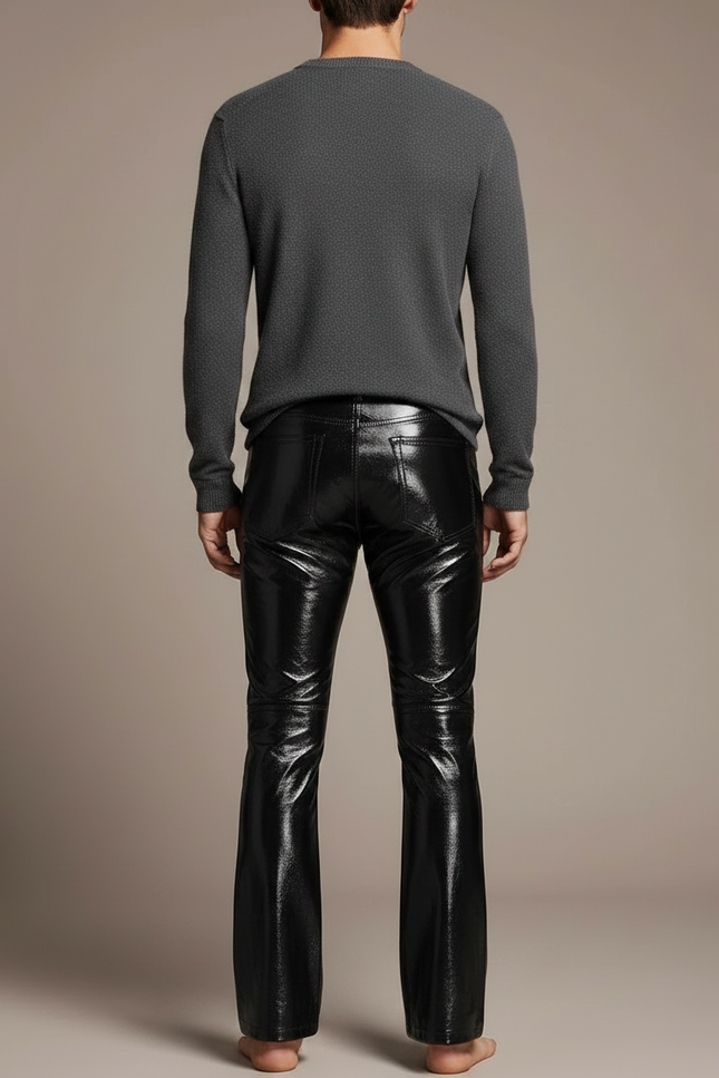 Pantalon Patte D'éléphant Cuir - Noir - vue 2