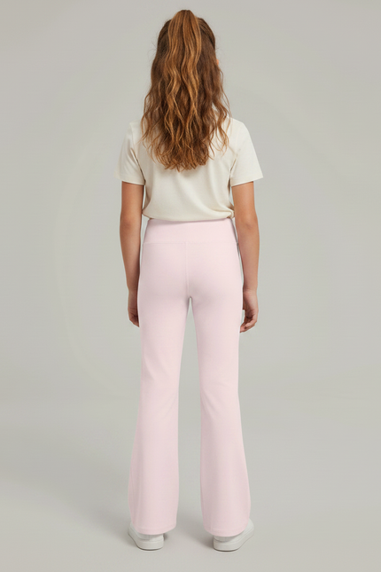 Pantalon Patte D'Éléphant Rose Clair Confortable Extensible Fille - Polyester - vue 2