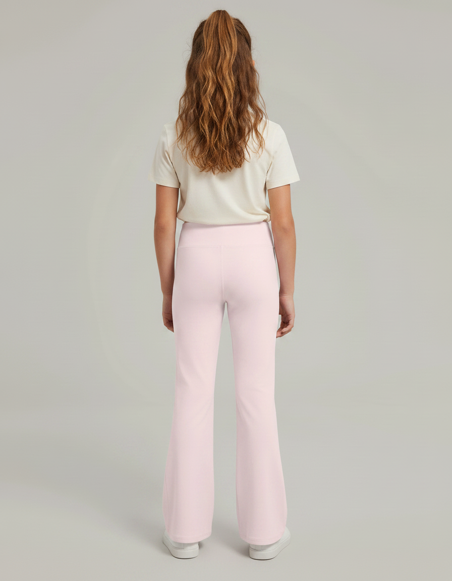 Pantalon Patte D'Éléphant Rose Clair Confortable Extensible Fille - Polyester - vue 2