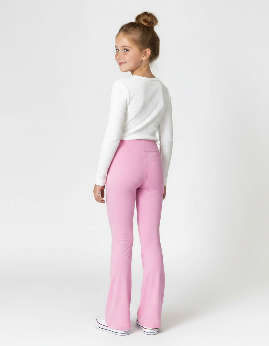 Pantalon Patte D'Éléphant Rose Évasé Confortable Fille - Maille - vue 2