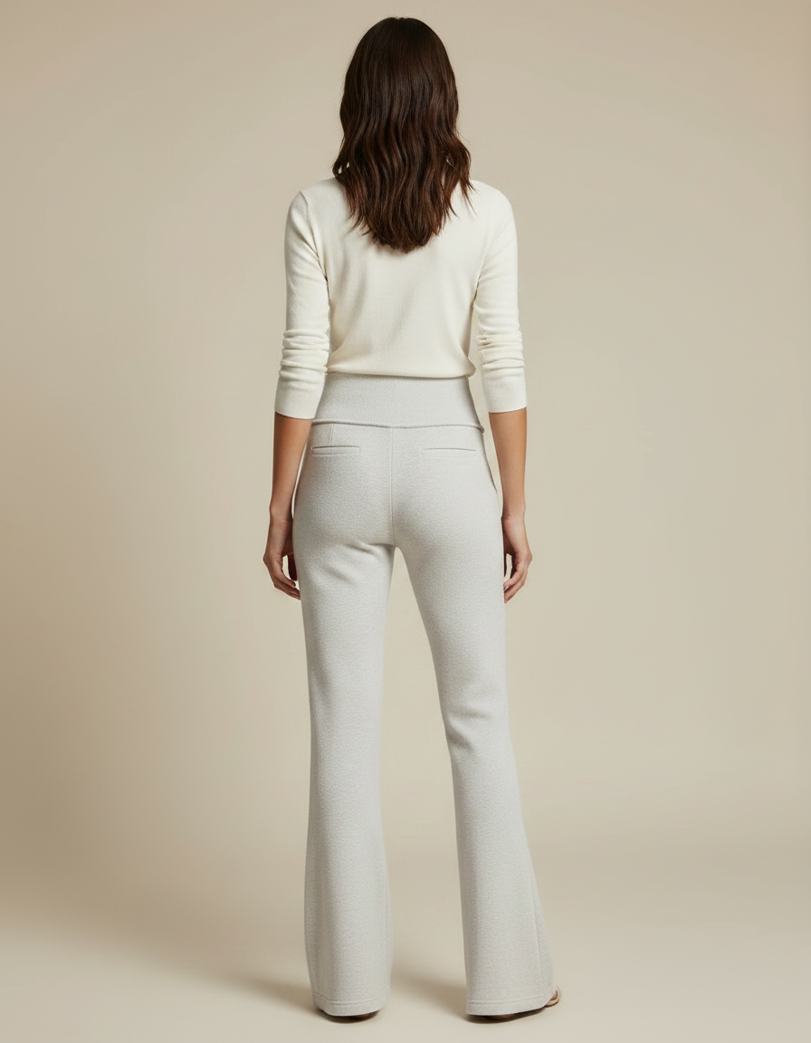 Pantalon Patte D'Éléphant Gris Chiné Évasé Confortable Décontracté - Molleton - vue 2