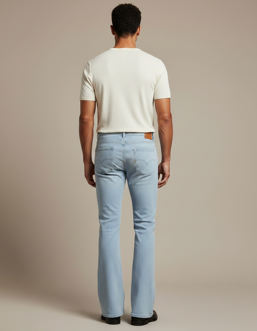 Pantalon Patte D'éléphant Bleu - Jean - vue 2