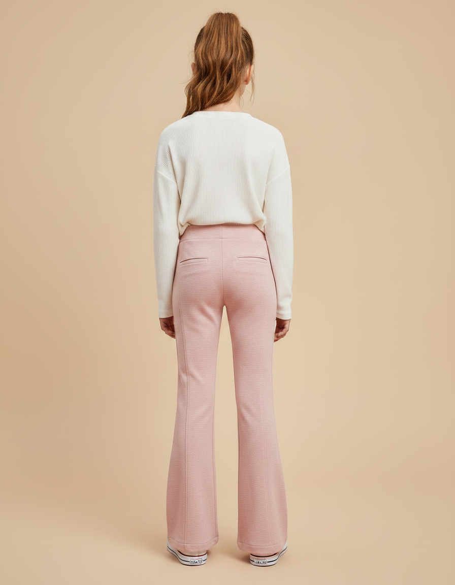 Pantalon Patte D'Éléphant Rose Confortable Fille Élastique Décontracté - Molleton - vue 2