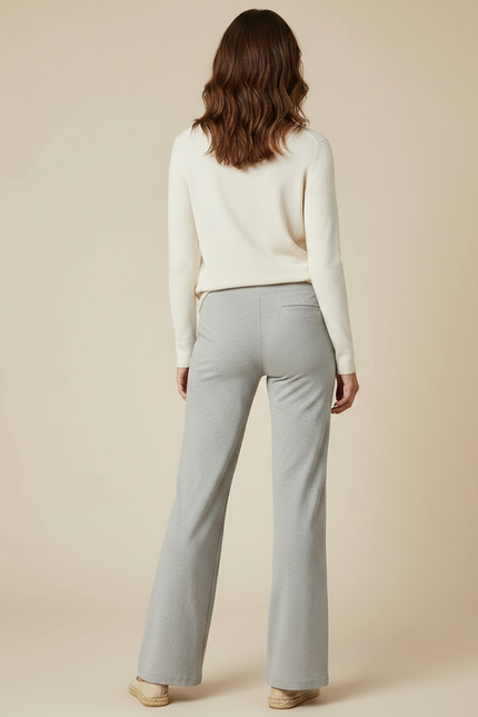 Pantalon Patte D'Éléphant Gris Décontracté Confortable Fluide - Molleton - vue 2