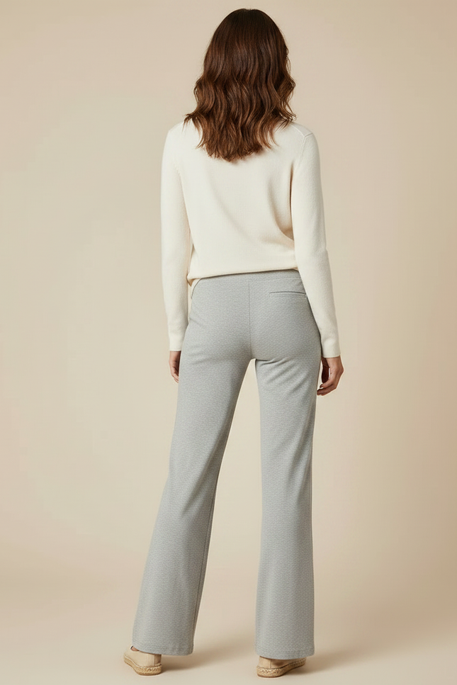 Pantalon Patte D'Éléphant Gris Décontracté Confortable Fluide - Molleton - vue 2