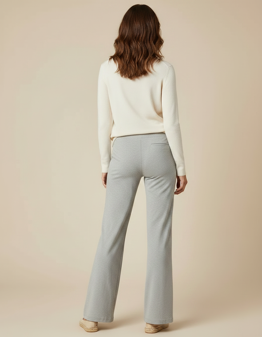 Pantalon Patte D'Éléphant Gris Décontracté Confortable Fluide - Molleton - vue 2