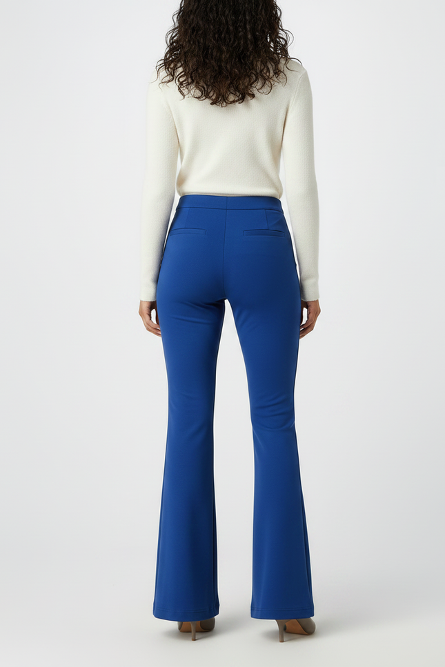 Pantalon Patte D'Éléphant Bleu Royal Taille Haute Élégant - Polyester - vue 2