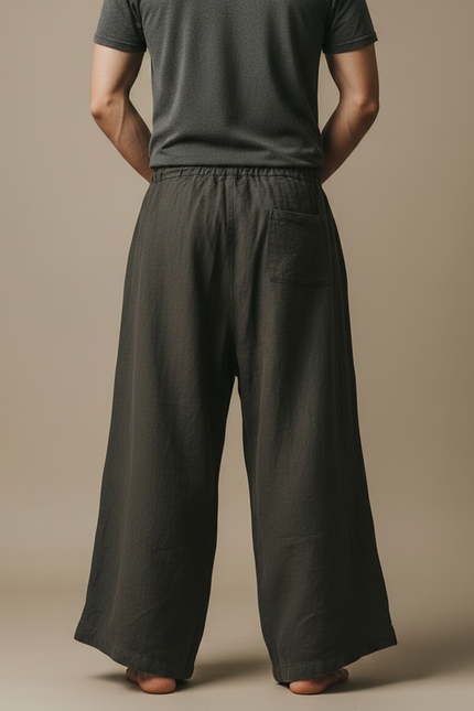 Pantalon Patte D'Éléphant Kaki Lin Ample Celtique Homme - vue 2