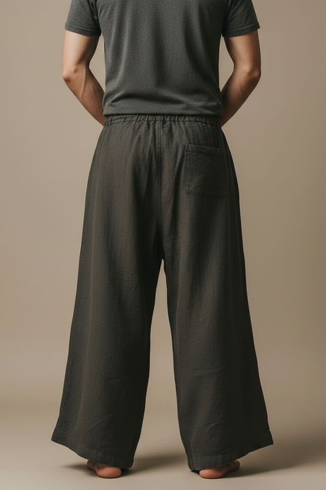 Pantalon Patte D'Éléphant Kaki Lin Ample Celtique Homme - vue 2