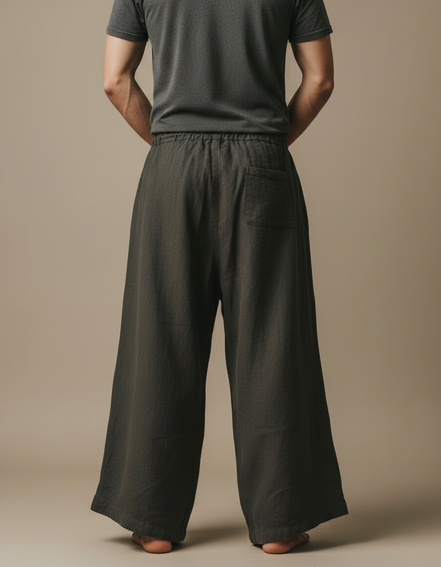 Pantalon Patte D'Éléphant Kaki Lin Ample Celtique Homme - vue 2