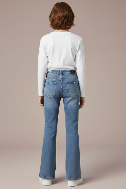 Pantalon Patte D'Éléphant Jean Denim Bleu Évasé Junior - vue 2