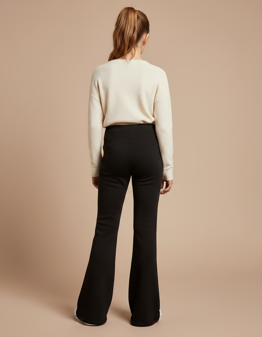 Pantalon Patte D'Éléphant Noir Évasé Confortable Côtelé - Maille - vue 2