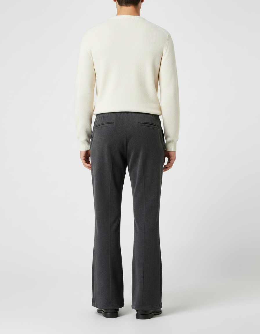 Pantalon Patte D'Éléphant Gris Anthracite Ample Décontracté Homme - Maille - vue 2