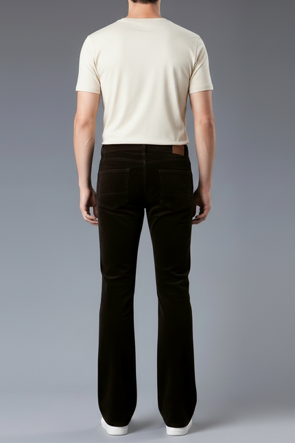 Pantalon Patte D'Éléphant Velours Côtelé Marron Homme Décontracté Évasé - vue 2