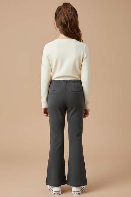 Pantalon Patte D'Éléphant Gris Uni Confortable Enfant - Molleton - vue 2