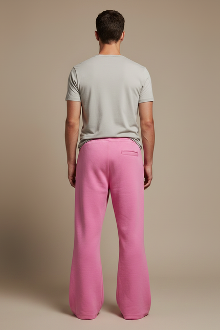 Pantalon Patte D'Éléphant Rose Décontracté Ample Streetwear - Molleton - vue 2