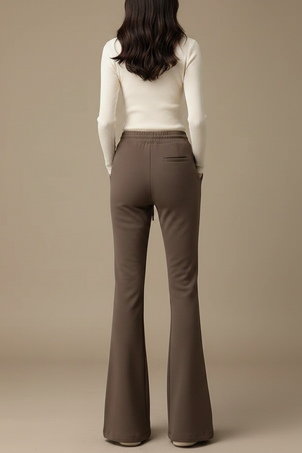 Femme Pantalon Patte D Éléphant - Marron Molleton - vue 2