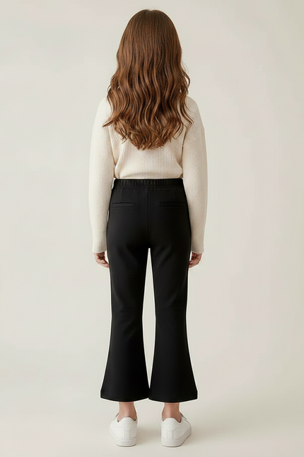 Pantalon Patte D'Éléphant Noir Confortable Fille Décontracté - Maille - vue 2