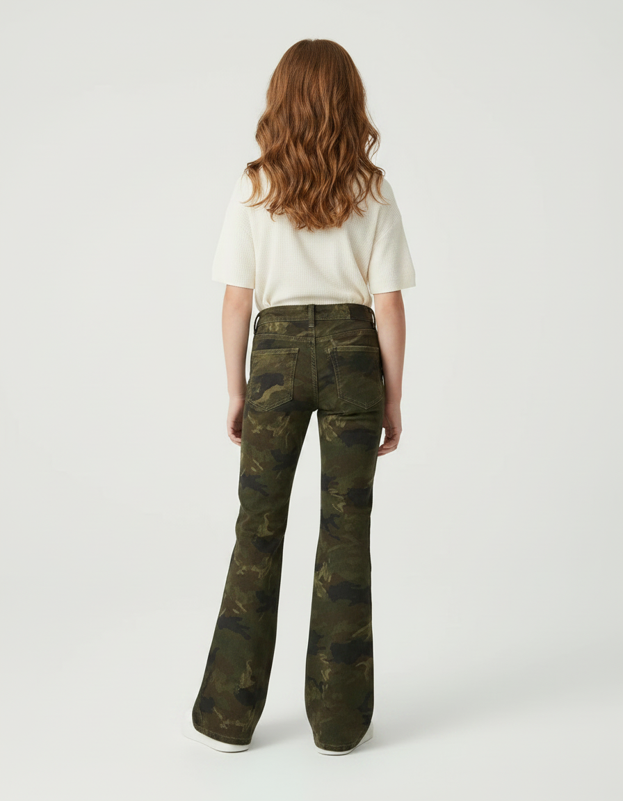 Pantalon Patte D'Éléphant Camouflage Évasé Enfant Décontracté - Multicolore Toile - vue 2
