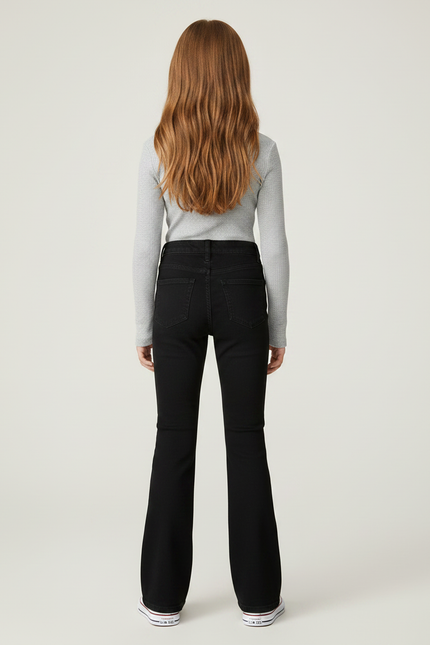 Pantalon Patte D'Éléphant Noir Denim Évasé Classique - Jean - vue 2