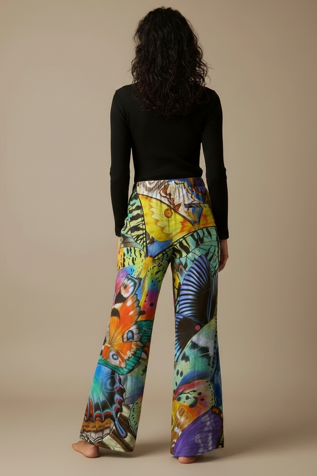 Pantalon Fluide Femme Patte D'éléphant - Multicolore Viscose - vue 2