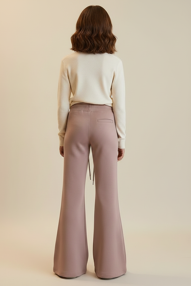 Pantalon Patte D'Éléphant Évasé Molleton Rose Décontracté Fille - vue 2