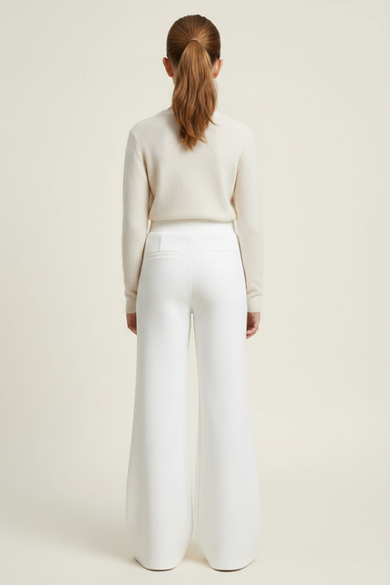 Pantalon Patte D'Éléphant Blanc Ample Évasé Élégant Enfant - Polyester - vue 2