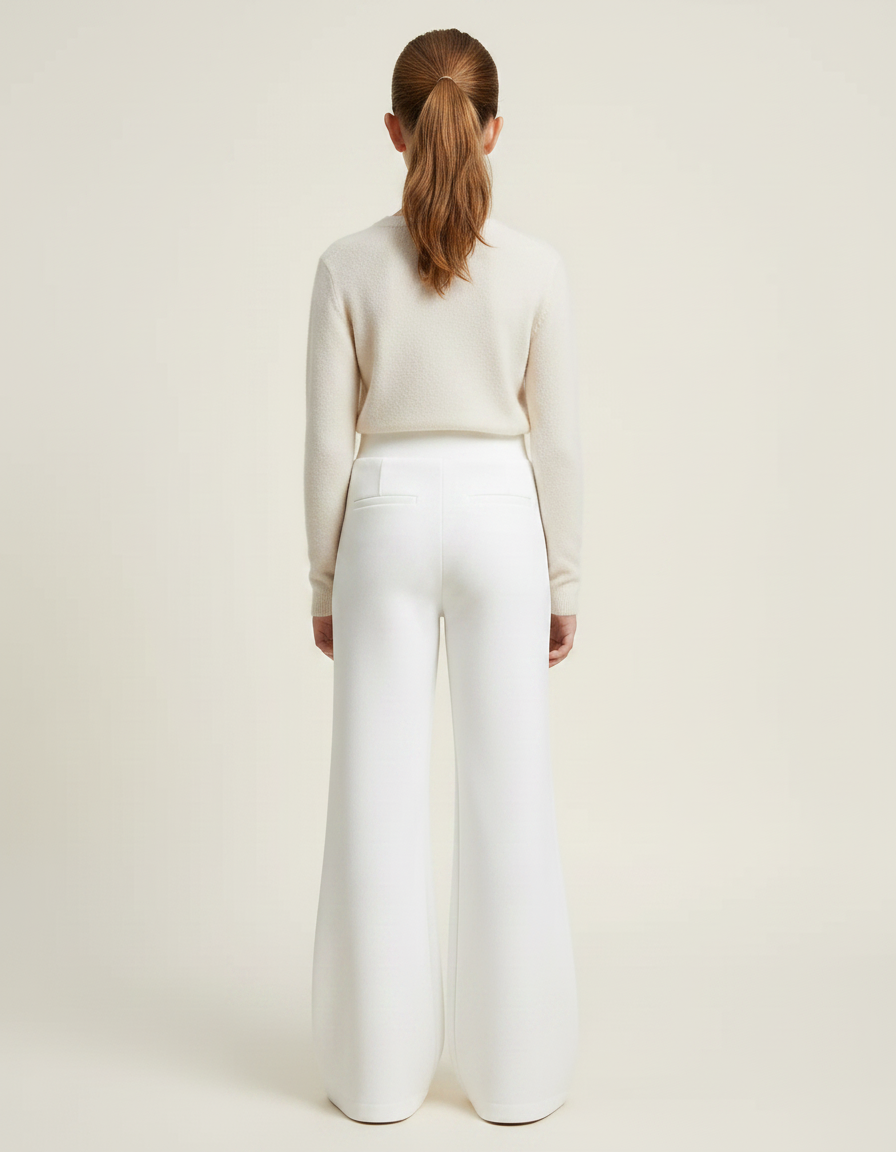 Pantalon Patte D'Éléphant Blanc Ample Évasé Élégant Enfant - Polyester - vue 2