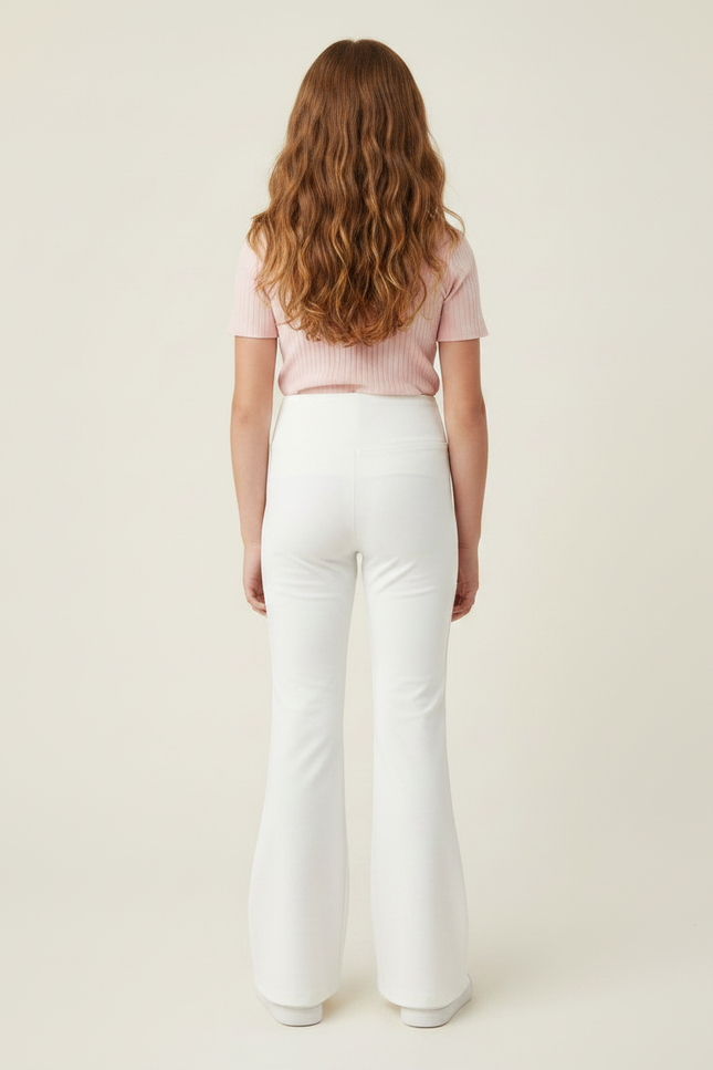 Pantalon Patte D'Éléphant Blanc Taille Haute Confortable Enfant - Polyester - vue 2