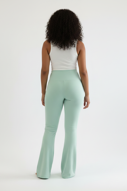Pantalon Patte D'Éléphant Vert Menthe Confortable Évasé Fluide - Polyester - vue 2