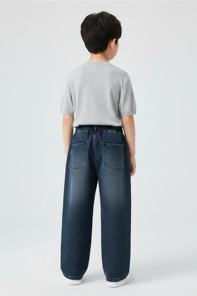 Pantalon Patte D'Éléphant Jean Bleu Délavé Ample Enfant - vue 2