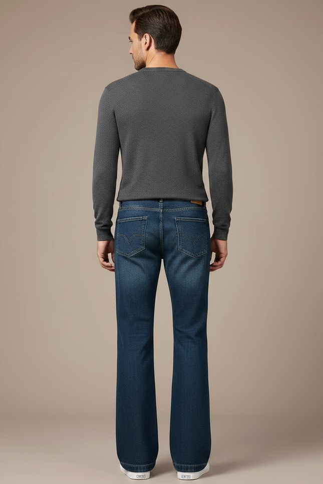 Pantalon Patte D'Éléphant Jean Bleu Classique Ample Denim - vue 2