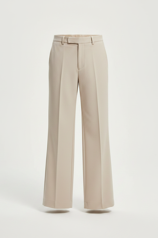 Pantalon Patte D'Éléphant Beige Uni Ample Décontracté Enfant - Gabardine - vue 3